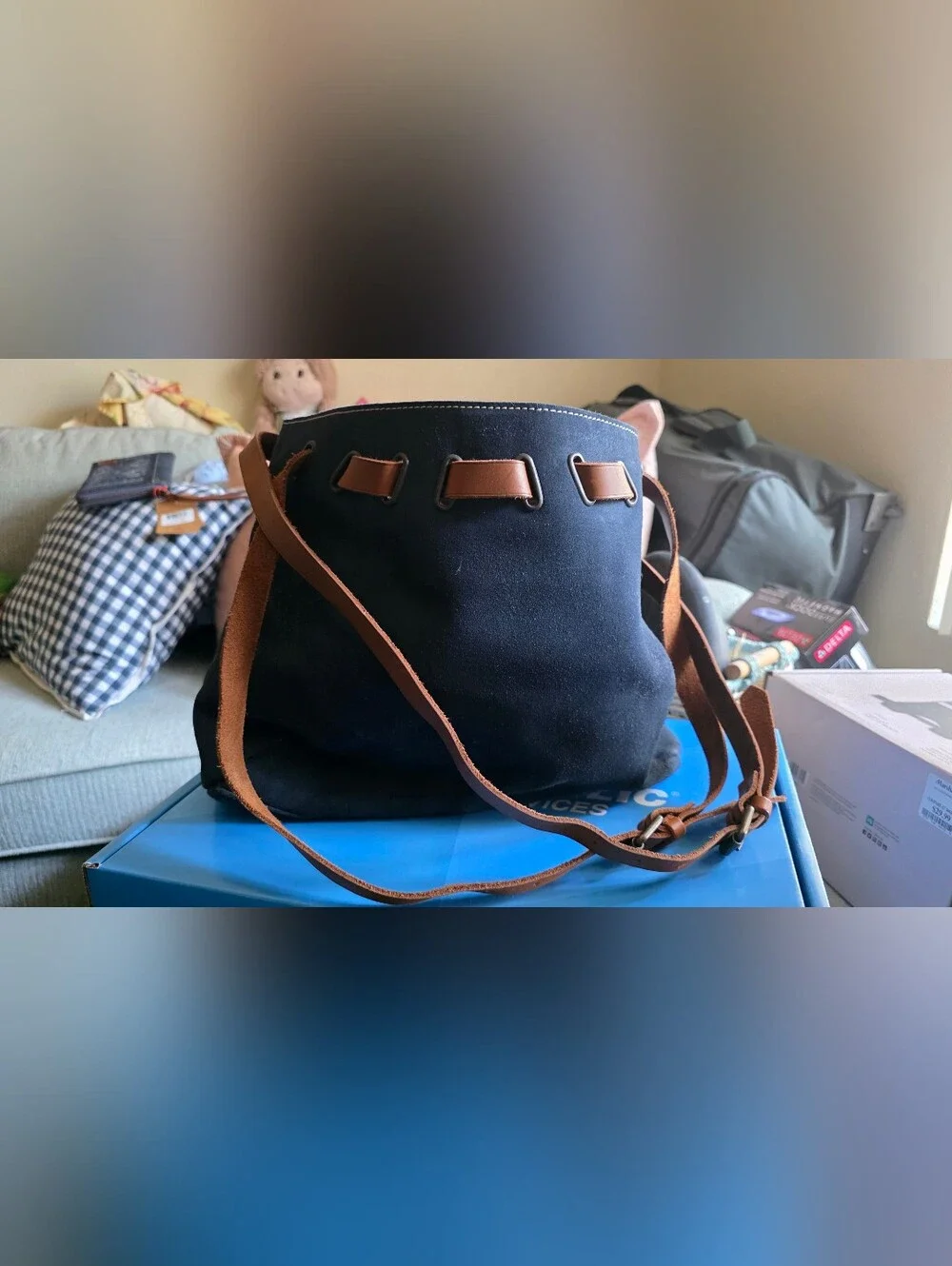 STS Ranchwear Black Paisley Shoulder Bag with Brown Trim